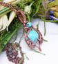 Elven Style Faceted Turquoise and Copper Necklace