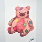 Limited Edition Patchwork Teddy Art Print