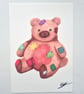 Limited Edition Patchwork Teddy Art Print