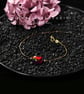 Large Yellow 3D Fire Opal Heart Bracelet with 925 Sterling Silver Chain - Image 6