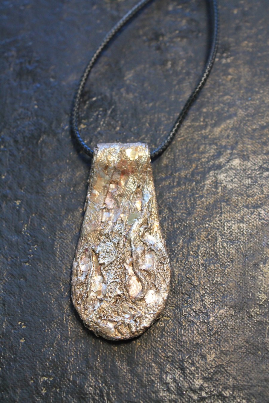 Rustic boho wearable art pendant