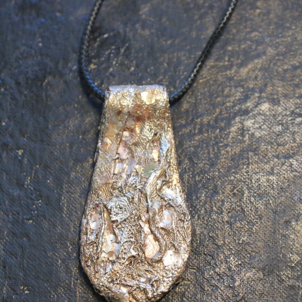 Rustic boho wearable art pendant