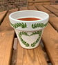 Customisable Hand Painted Plant Pot - Ivory base with decorative foliage heart - Image 8