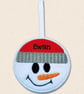 Snow Boy or Snow Girl Christmas Decoration - Embroidered Tree Ornament - Image 4