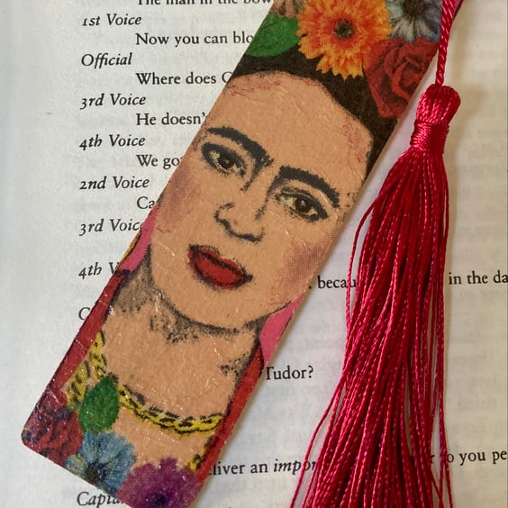 Frida Kahlo Bookmark With Tassel Book Lovers Gift Handcrafted