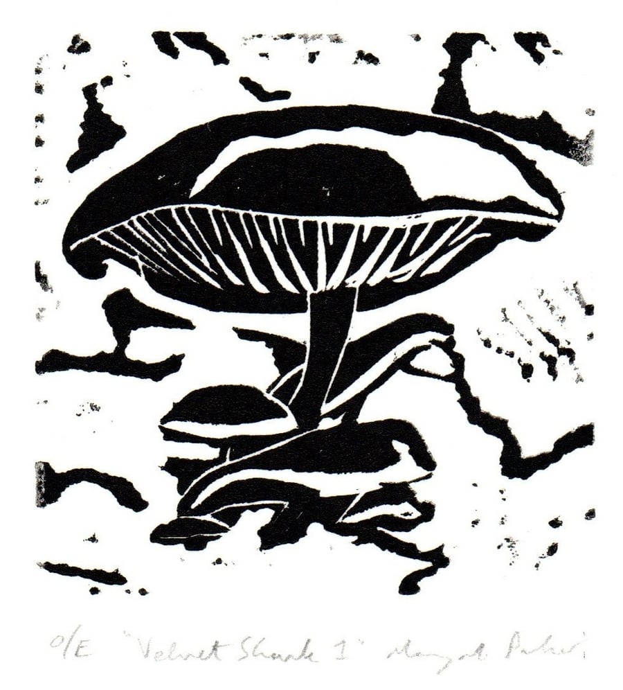 Velvet Shank 1 original linocut