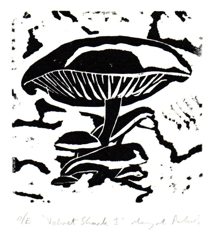 Velvet Shank 1 original linocut