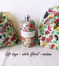White Floral Drawstring Gift Bag, Eco Friendly Reusable Fabric Bag - Image 3