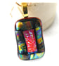 Red Tartan Glass 234 Pendant Gold plated chain - Image 5