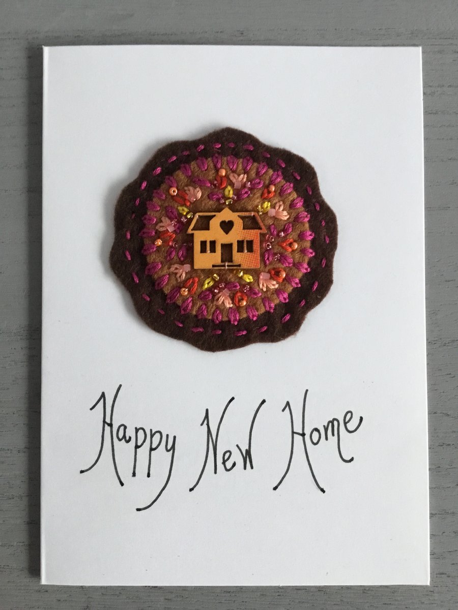 Embroidered Happy New Home Card 