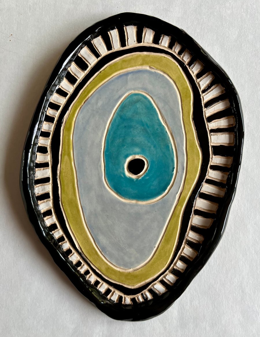 COLOURFUL HANDMADE CERAMIC WALL PLAQUE