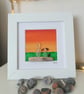 Seaglass and driftwood framed art "SUNSET" - Image 4