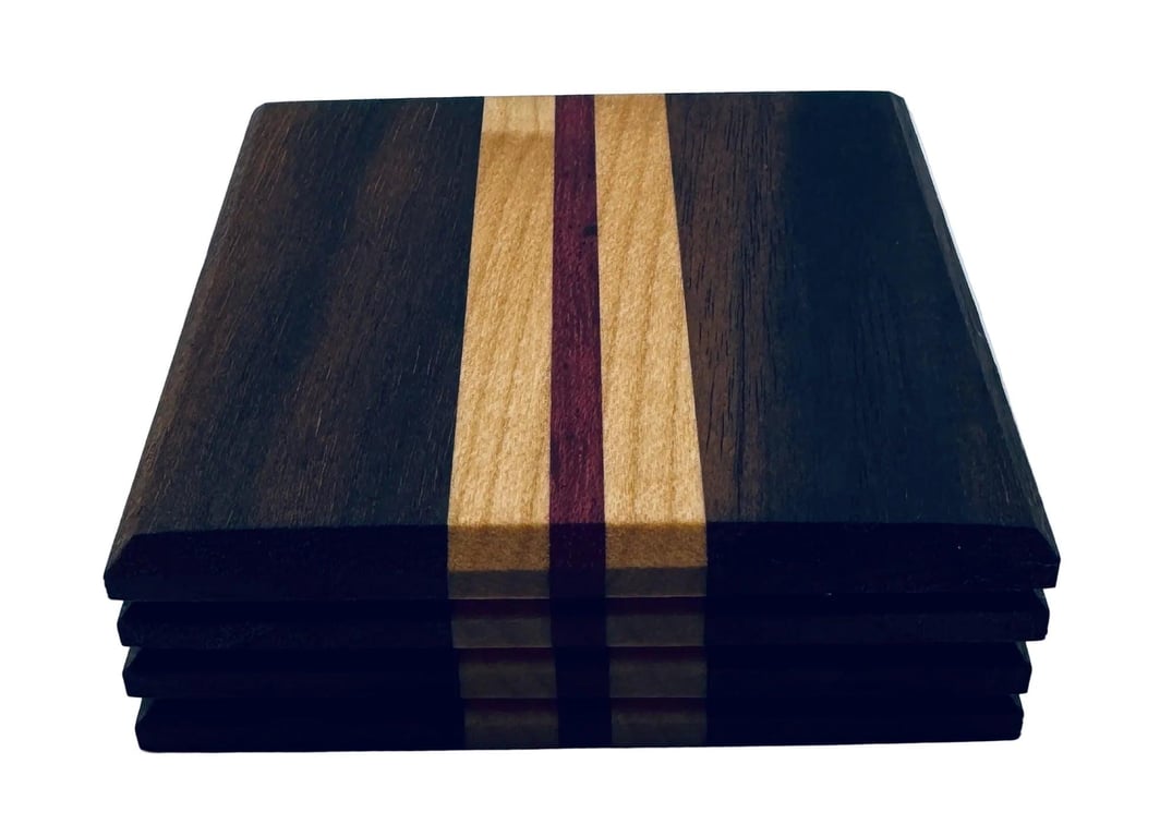 Coasters - Walnut, Maple & Purple Heart