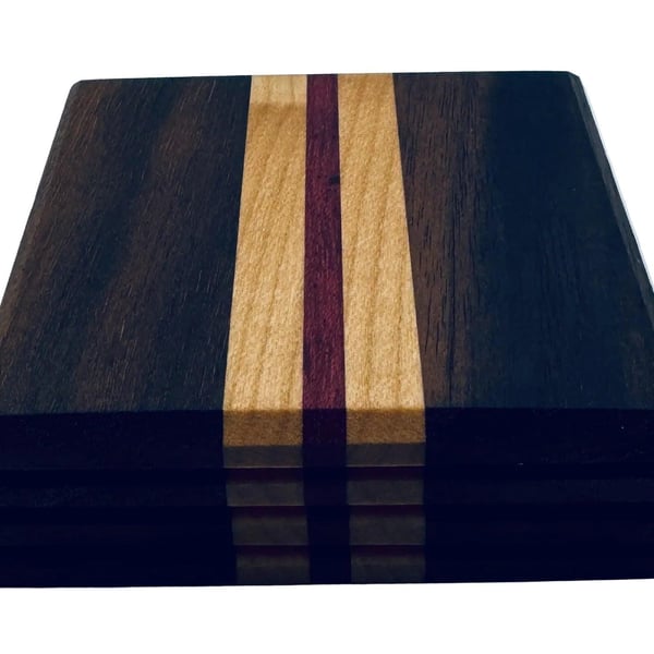 Coasters - Walnut, Maple & Purple Heart