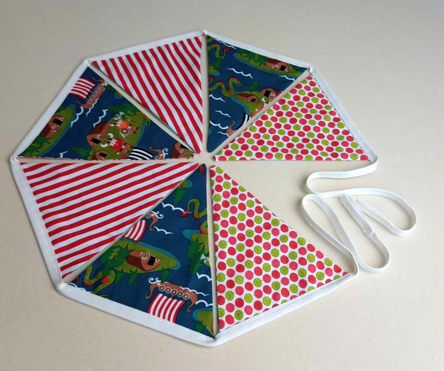 Reversible Bunting - Vikings - reversible to Santa's Elves