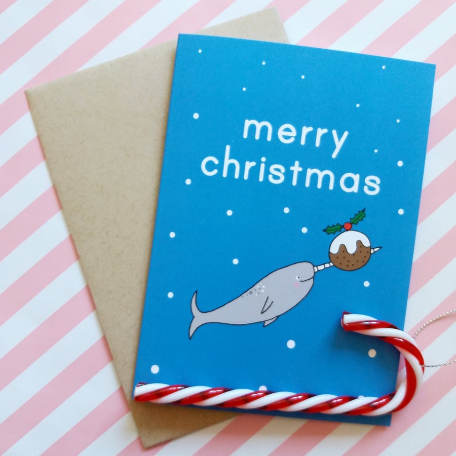 Narwhal christmas card