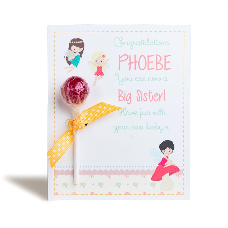 Personalised Fairy Lollipop Notecards