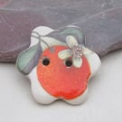Small Orange Flower Ceramic Button