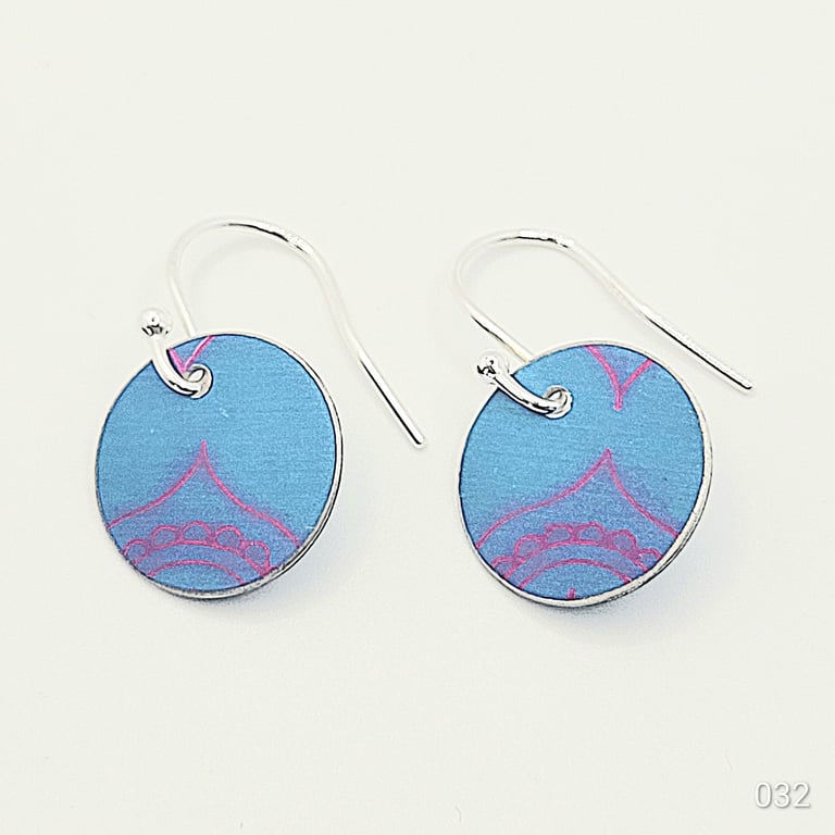 032 - Handmade Aluminium and Silver Reversible Earrings