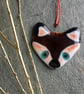 Fused glass fox cub Christmas Tree Decoration, hanging decoration, (one piece) - Image 2
