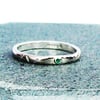 Emerald Ring Sterling Silver size N , Hallmarked decorative band ring