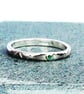 Emerald Ring Sterling Silver size N , Hallmarked decorative band ring - Image 1