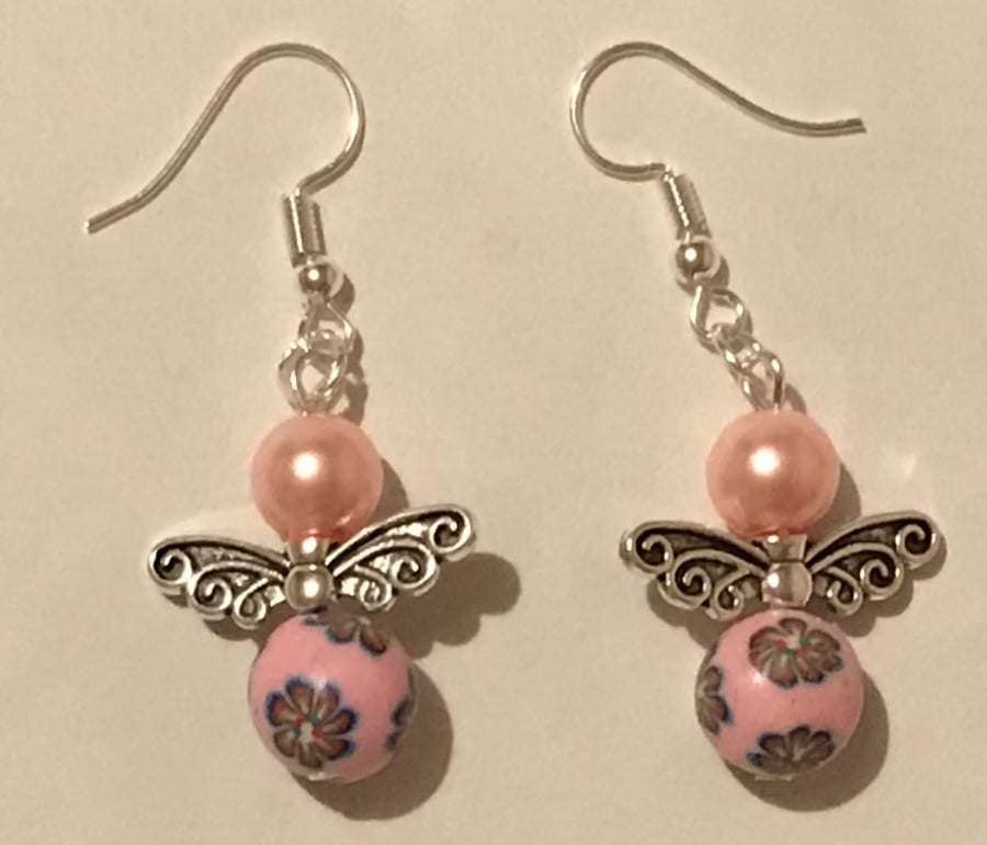Pink Angel Earrings - Esther