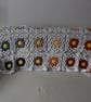 Crochet cotton throw blanket in white and multi-colours - one-of-a-kind - Image 2