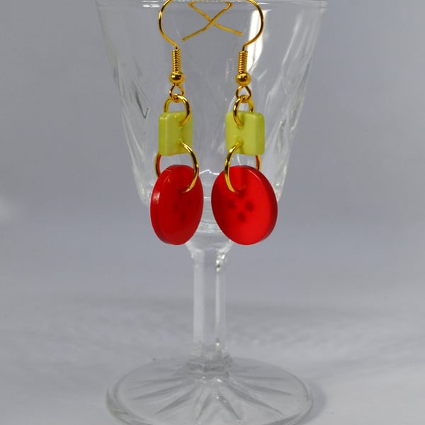 Short Christmas Button Earrings