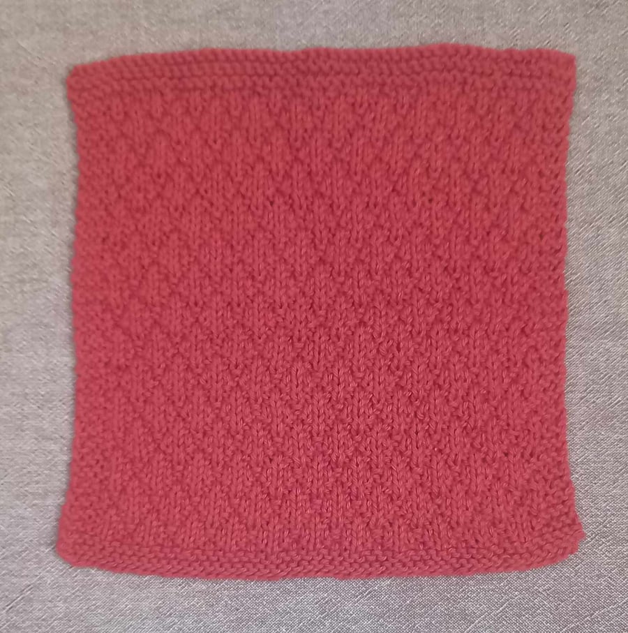 Knitted dishcloth 100% cotton in orange