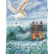 Owl Cottage - Signed Limited Edition Giclee Print