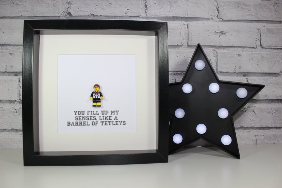 GRIMSBY TOWN FC - LEGO - FRAMED CUSTOM MINIFIGURE - AWESOME