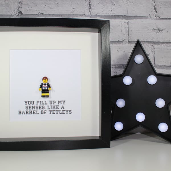 GRIMSBY TOWN FC - LEGO - FRAMED CUSTOM MINIFIGURE - AWESOME