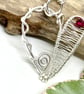 Silver Filled Heart Pendant with Red Crystal Bead - Image 2
