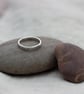 Sterling Silver Stacking Ring, Textured Simple Hammered Ring - Image 3