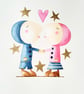 The Kiss  original watercolour painting