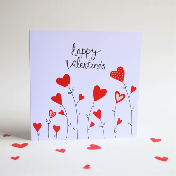 Valentines day card, Heats, Love card, greetings card