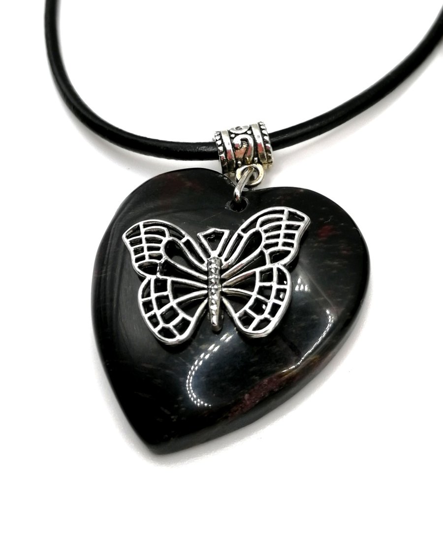 Red Tigers Eye Butterfly Necklace