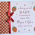 Strawberry Baby Shower Guest book, Girl's Berry baby shower guest book, gift