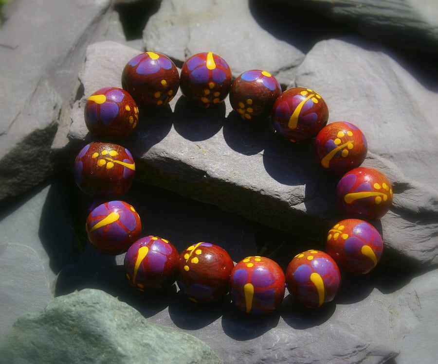 Sale item. 50% off wooden handpainted Bracelet