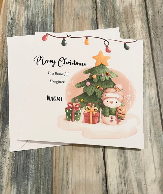 Cute Merry Christmas card for Niece, Granddaughter, Sister, Best Friend, Cousin,