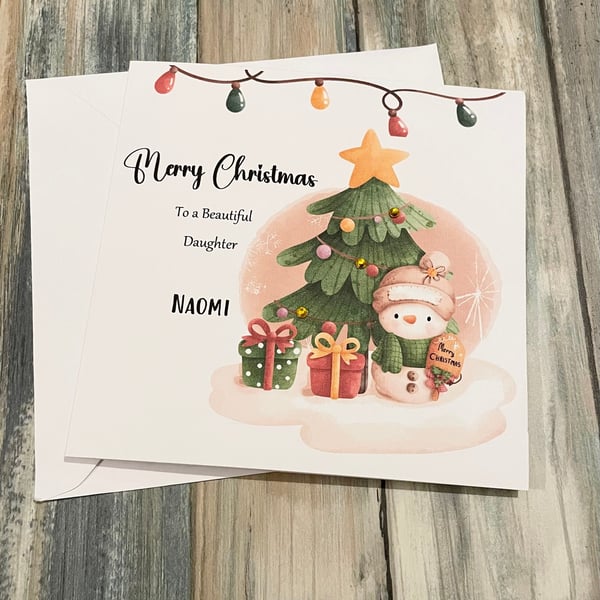 Cute Merry Christmas card for Niece, Granddaughter, Sister, Best Friend, Cousin,