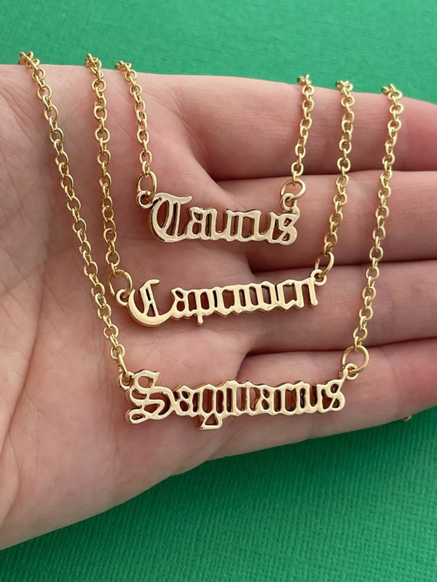 Gold Plated Star Sign Horoscope Zodiac Necklace