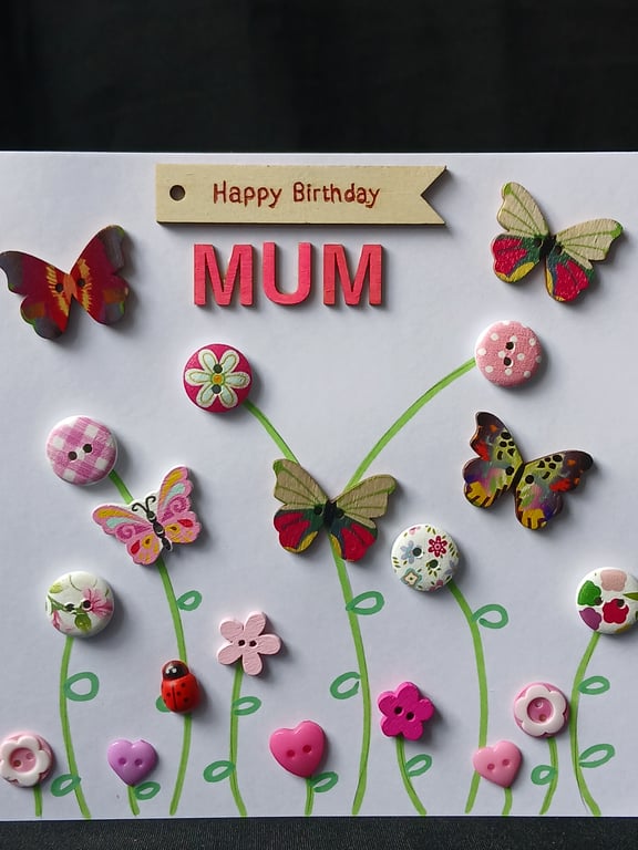 Handmade, mum birthday card 