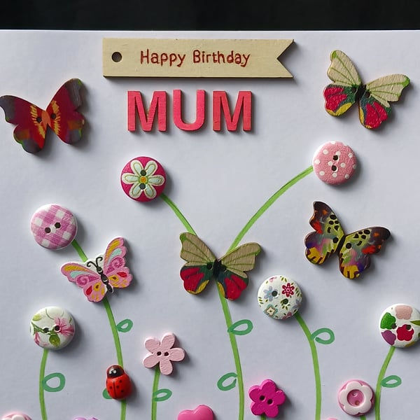 Handmade, mum birthday card 