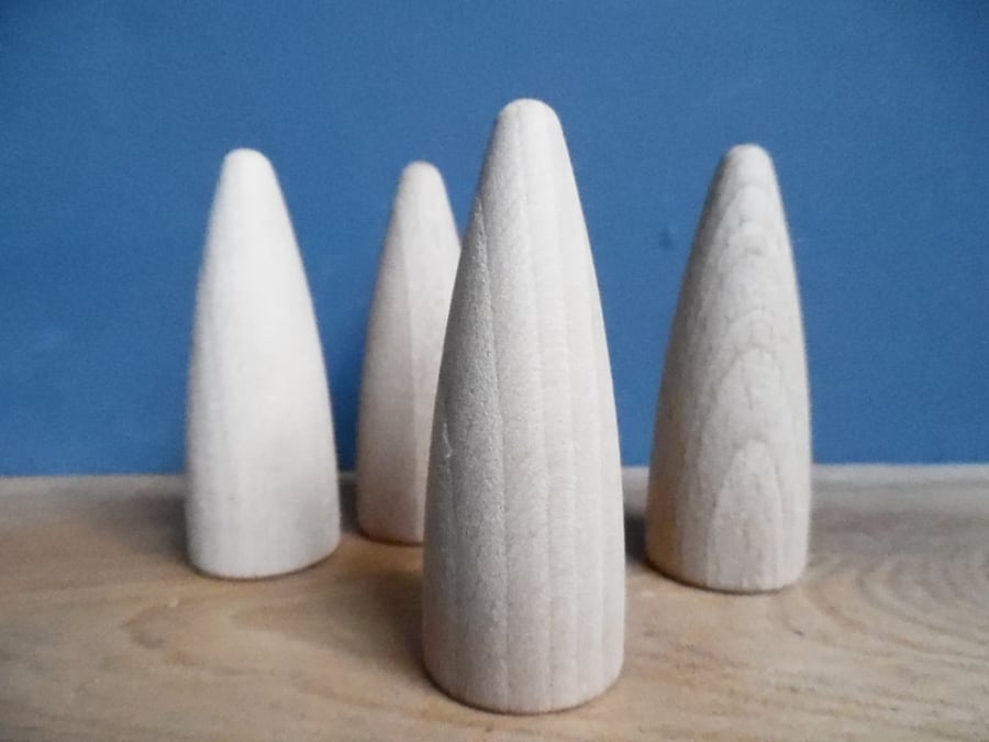 5 x Rounded CONES 7cm peg dolls 
