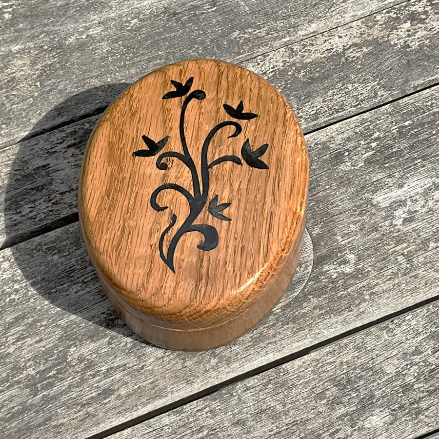 Flower Stem Oak Jewellery - Trinket Box (WBI24)