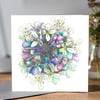 Coastal Britain Hydrangea & Sea Thistle Blank Card