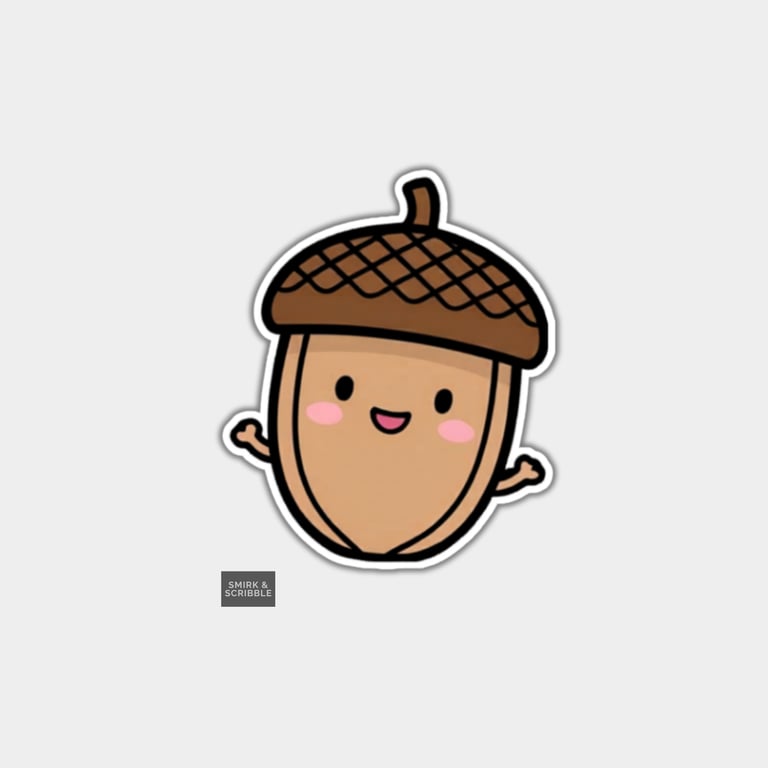 Funny Vinyl Sticker For Adults - Cute Acorn