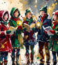 Christmas Carolers Art Card – Premium Festive Greeting Card - Image 2